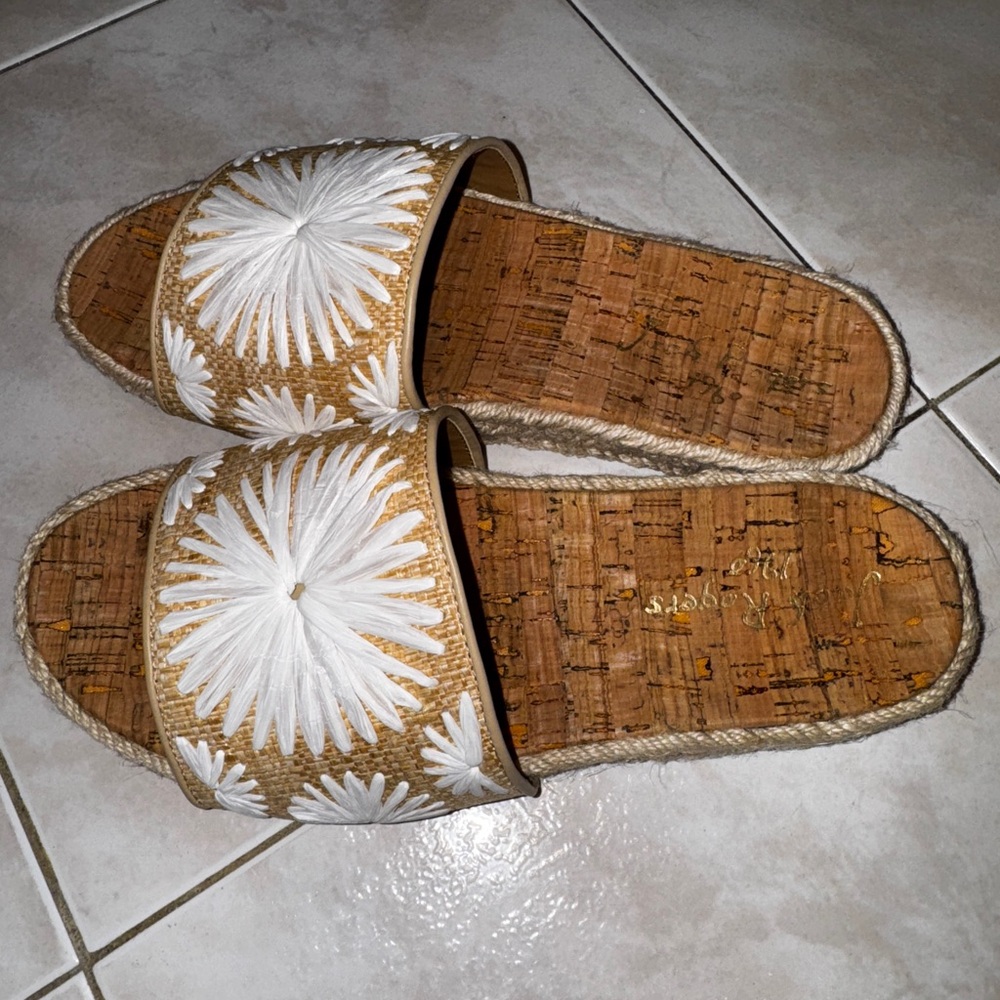 NWOT Jack Rogers Women's Bettina Raffia Woven Slides